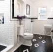 黑白简约欧式卫生间地砖设计图片