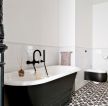 黑白简约欧式风格浴室浴缸装修设计图片