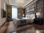 春风玫瑰园新中式200平复式卧室装修设计案例