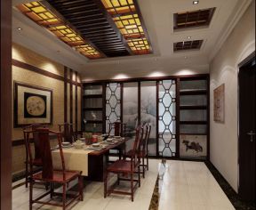 家庭中式餐厅 2020餐厅吊顶灯饰效果图