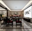新中式别墅客厅投影电视墙装修效果图