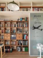 日式书房开放式书柜装修效果图