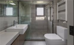 卫生间简约北欧淋浴房玻璃移门装修效果图片