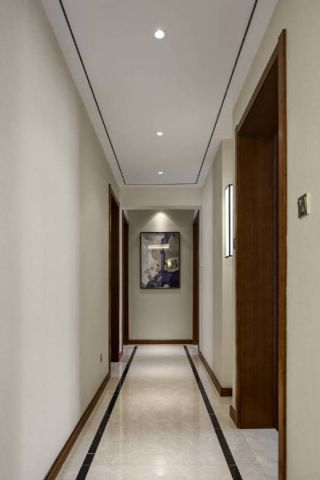2023简约新中式家居走廊装修效果图片