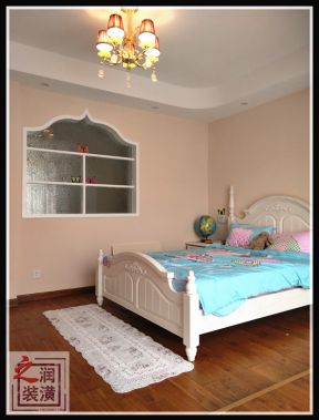 2023简约美式卧室藕粉色墙面漆装修效果图片