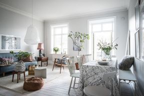 2020北欧风格公寓装修餐厅效果图 北欧家装风格效果图 北欧家装图片 