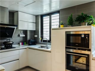 现代风格厨房白色橱柜装修图片