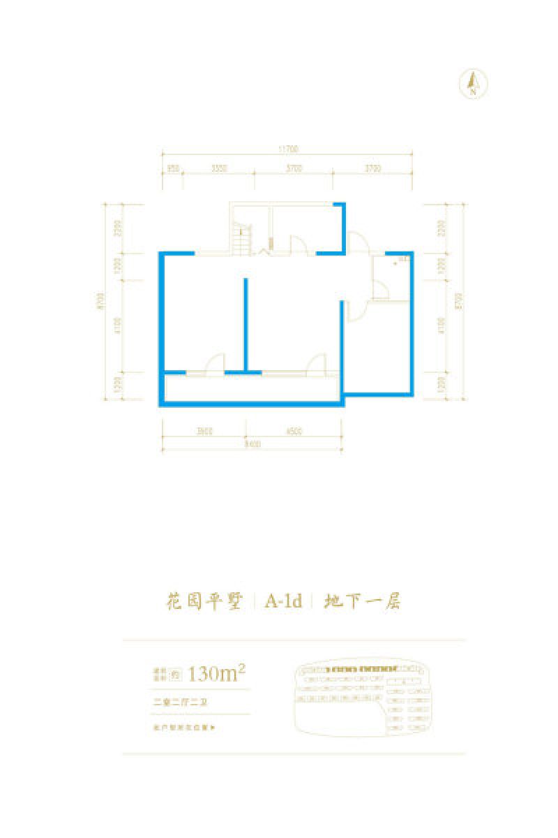 A-1d户型， 4室4厅4卫1厨， 建筑面积约260.00平米