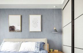 北欧风格二居卧室长吊灯设计图片