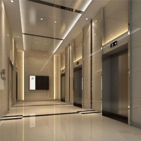 2020写字楼电梯装修效果图 电梯口装修设计效果图片