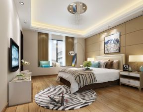 木地板实木设计 2020简约卧室飘窗设计 2020卧室飘窗效果图片 