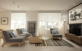68平米一居室日式风格装修客厅效果图