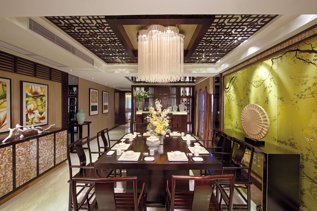 中式风格餐厅装修设计 2020中式风格餐厅家具图片