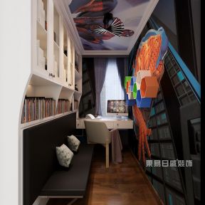 复地东湖国际港式风格198平米书房装修效果图