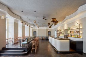 欧式风格特色咖啡店吊顶装修造型图片