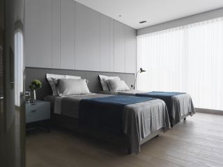 160平米样板房卧室床的装修设计图片
