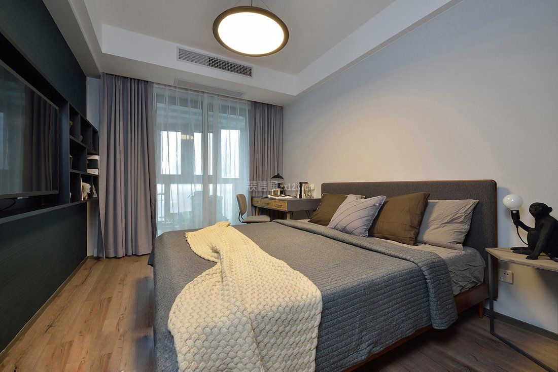 北欧风格单身公寓卧室简单设计图片