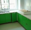 家庭厨房果绿色橱柜装修实景图