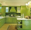 美式风格厨房果绿色橱柜装修图片