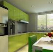 现代厨房餐厅果绿色橱柜装修效果图片