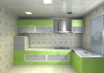 简约时尚厨房果绿色橱柜搭配效果图片