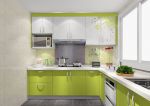 现代简约风格厨房果绿色橱柜装修效果图