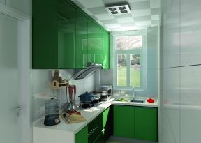 2020绿色厨房整体橱柜效果图 2020家居绿色厨房橱柜图片
