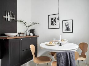 北欧黑白风格餐厅设计图片2023