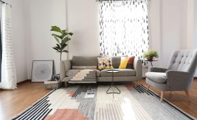 北欧风格客厅地毯装饰设计效果图片