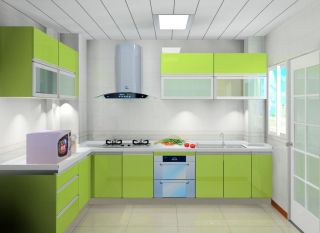 时尚个性厨房果绿色橱柜装饰效果图片
