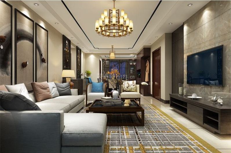 新中式客厅沙发 2020新中式客厅家装效果图