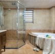 美式乡村风格卫生间砖砌浴缸设计效果图片