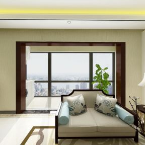 新中式风格四居室客厅沙发摆放图片