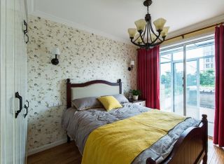 美式乡村卧室壁灯装饰设计图