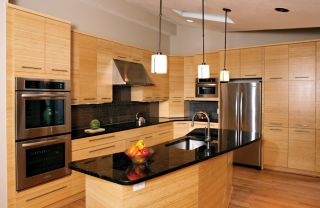 简约风格大户型厨房板式橱柜装修效果图片