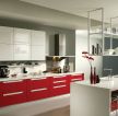 现代风格厨房红色板式橱柜装修效果图片
