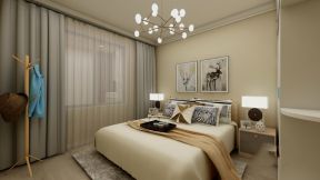 阳光华庭现代简约120平三居室卧室装修案例