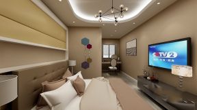 鼎红蓝城现代简约106平三居室卧室装修案例