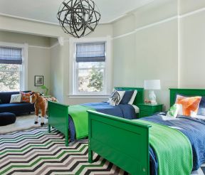  板式双人床图片 双人床卧室效果图 创意儿童卧室