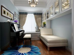 安厦漓江大美96平米二居室现代美式风格装修钢琴室效果图