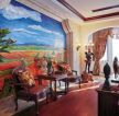 古典欧式风格客厅彩绘背景墙图片