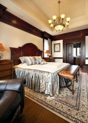  2020欧式古典卧室装修美图 2020卧室地毯设计 