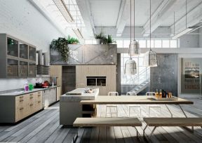 工业风格室内设计 家居厨房装修效果图 