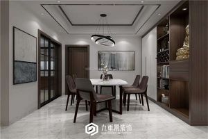 合肥红皖家园新中式140平三居室装修案例 中式也能国际范
