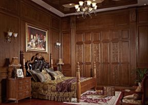 美式古典风格卧室入墙式板式衣柜设计图片