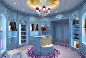 2020浪漫法式风格效果图 蓝色家居装修 大衣柜款式图片 
