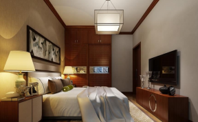 电力谦和园141平米现代中式卧室装修案例