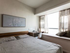 韩式田园风格卧室 2020卧室飘窗书桌装修效果图 