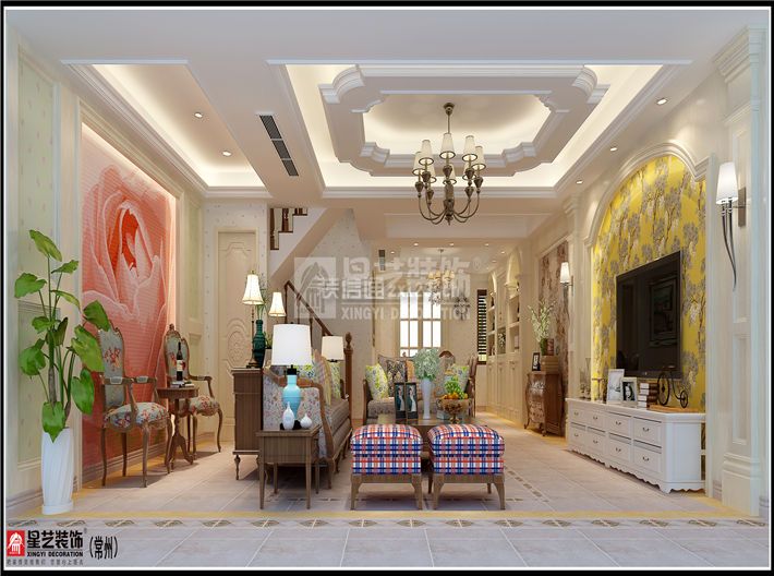 美式别墅客厅装修图片大全 美式别墅客厅装修