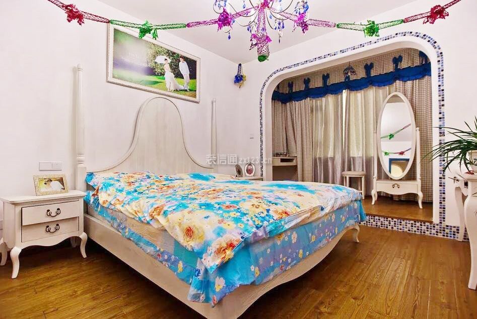 地中海家居婚房卧室布置装修图片欣赏